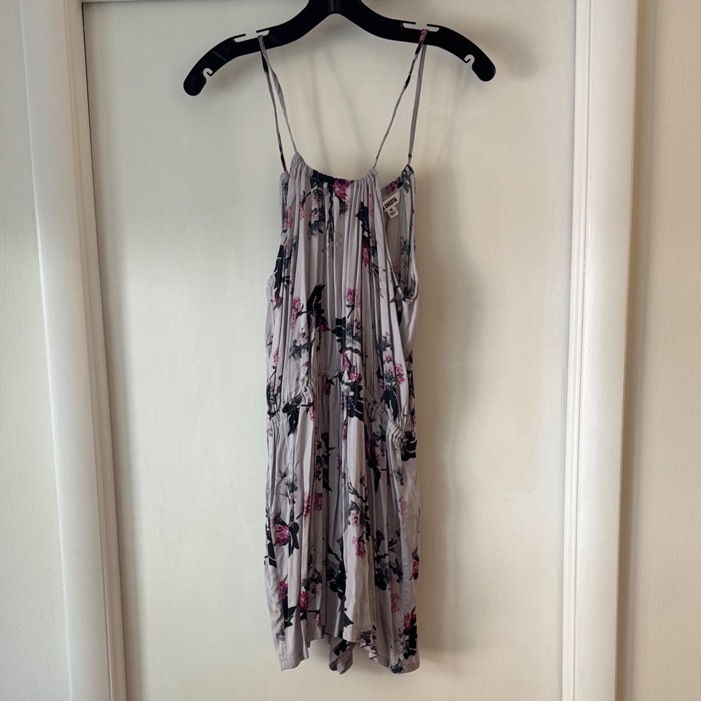 BB Dakota Backless Floral Dress - Navy and Pink on Lilac